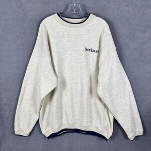 Diport USA Mens 2XL Vintage Suntrust‎ Embroidered Sweater Crew Neck Pullover